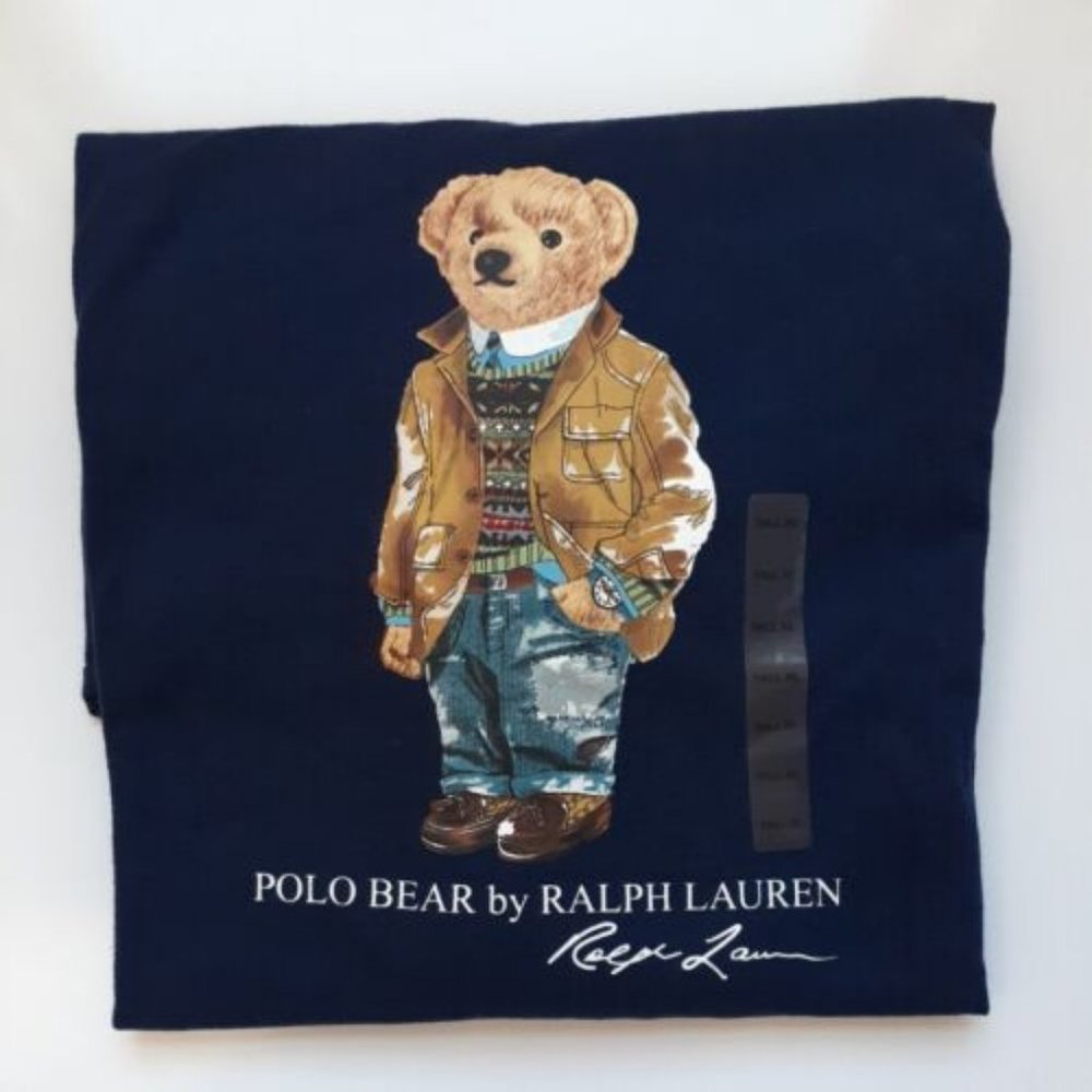 Polo Ralph Lauren Men's Big & Tall XLT Navy Savannah Bear Long Sleeve Tee Shirt - Picture 4 of 6